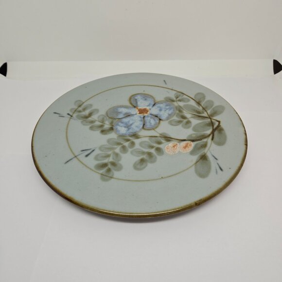 Vintage Highland Stoneware Trivet, 8.75" Round, Blue, Floral, Scotland - Picture 2 of 6